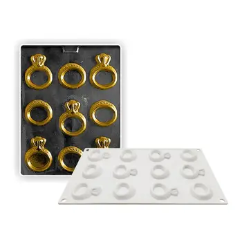 

12 Holes Wedding Ring Shaped Silicone Mold Chocolate Candy Molds Cake Decorating Tools for Baking Truffle Dessert Mould