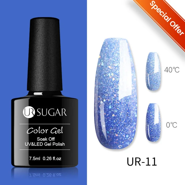 UR SUGAR 7.5ml Luminous Thermal Gel Nail Polish 2 In 1 Color Changing Glow in Dark Soak Off Manicuring UV Gel Nail Art Varnish 45022-11