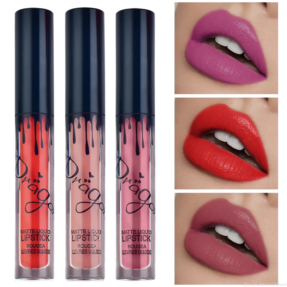 

1pc Waterproof Metallic Matte Liquid Lipstick Lasting High Pigmentation Lip Gloss Sexy Batom Matt Lip Tint Makeup Cosmetic TSLM1