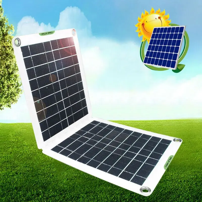 

60W Dual USB Folding Solar Panel Kit Mono Caravan Boat Camping Charging for Moblie Phone Tablet Computer