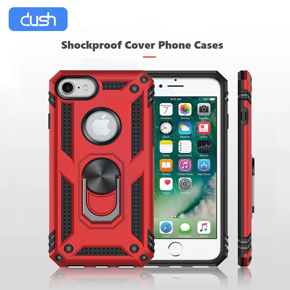 

DUSH Heavy Duty Armor Phone Case For iPhone X/XR/XS Max Car Holder For iPhone 6/7/8plus Holder Cover Hard Shockproof Rugged