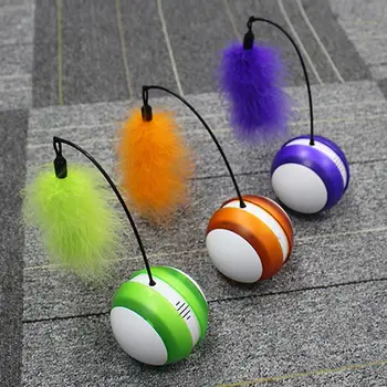 

LED Light Electrical Feather Ball Pet Cats Kitten Teaser Stick Interactive Toy
