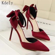 Sandalias de tacón alto para mujer, zapatos de boda rojos con tacón de aguja de talla grande 43, 2020