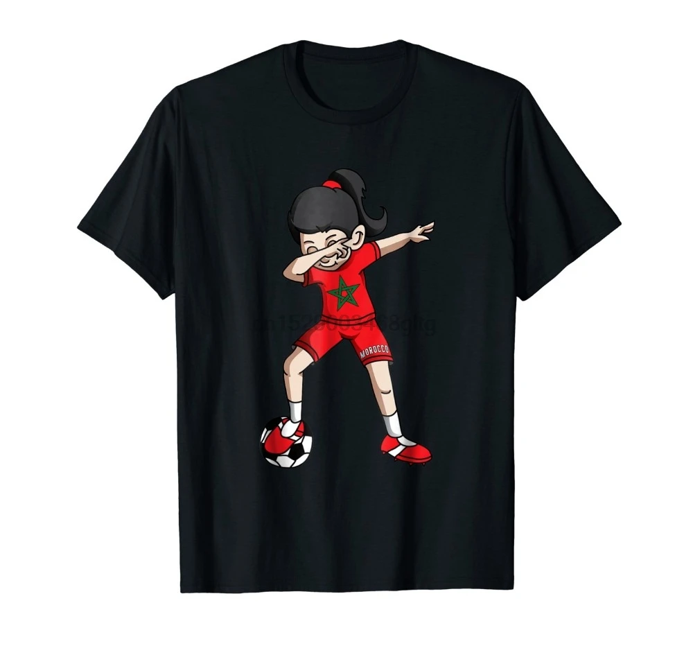 2019 100% хлопок Приталенный топ рубашки для мужчин Morocco Dabbing Soccerer девочек Fan рубашка