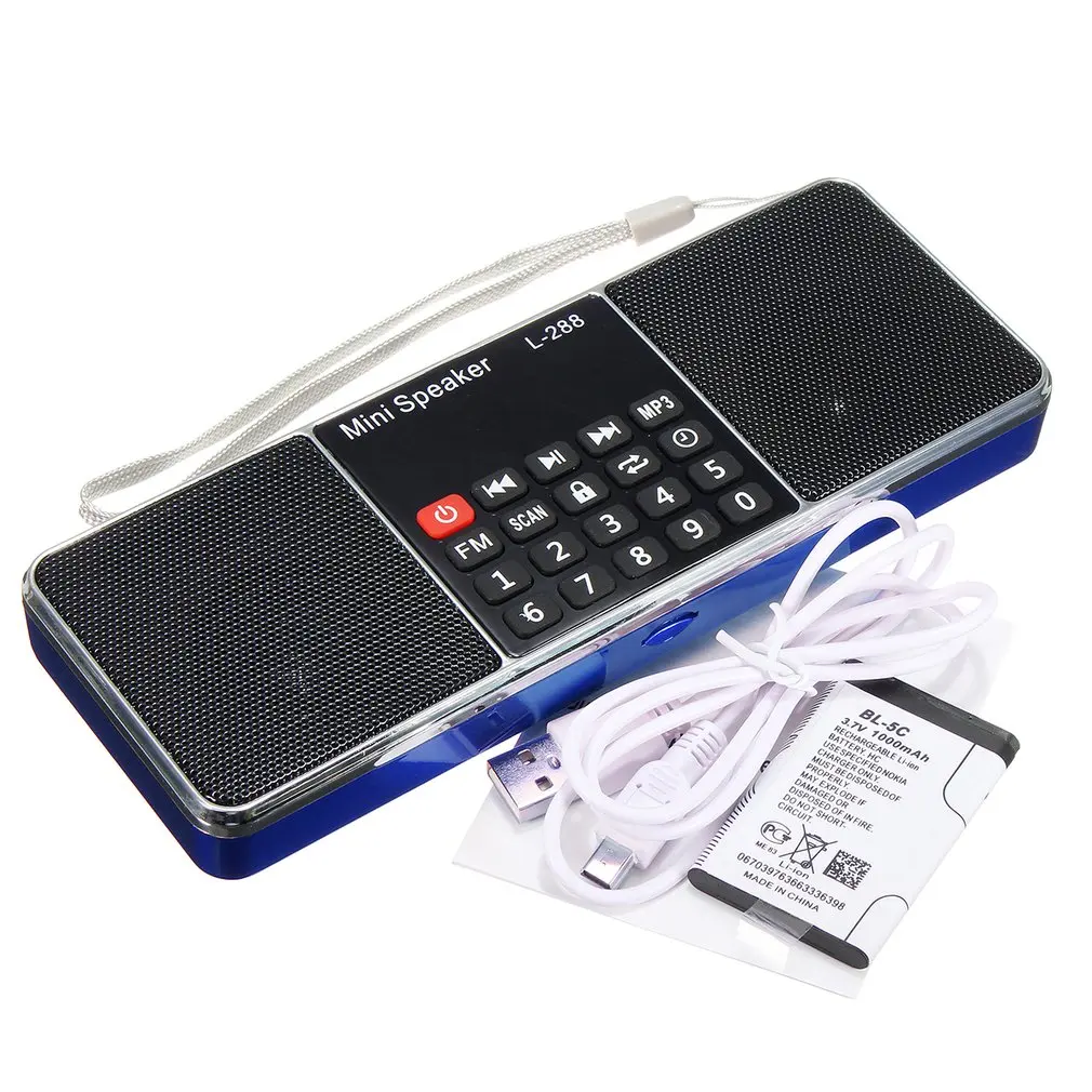 Мини Портативный lcd FM Радио стерео динамик MP4 музыкальный плеер Micro SD TF USB AUX