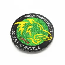 Изготовленный На Заказ Полиэстер Круглый лиса рекламирует вышивка патч с крюком и петлей подложки