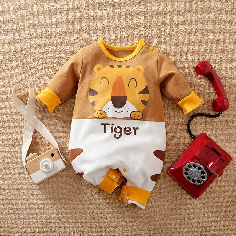 Baby Boy Clothes Newborn Rompers Jumpsuits 100% Cotton Tiger Print Costume  Infant Cartoon New Born 0 to 3 6 9 12 18 Months|Rompers| - AliExpress
