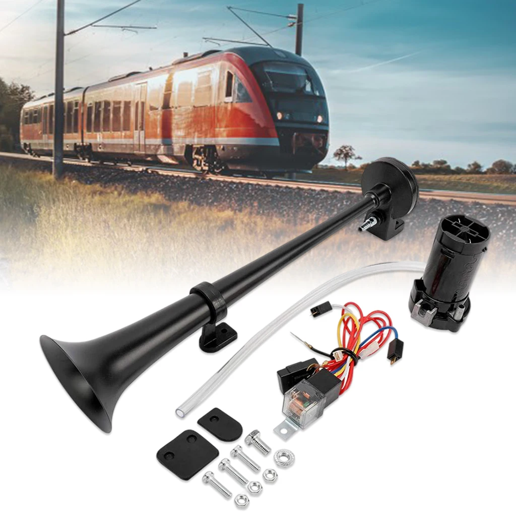 150DB Super Laut Auto Air Horn 12V 17 Zoll Einzigen Trompete Laut  Kompressor für Auto Lkw