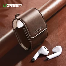 Ugreen чехол для AirPods 2 1 чехол Кожаные аксессуары для наушников защита от потери веревка защитный чехол для наушников для Apple Air Pods чехол