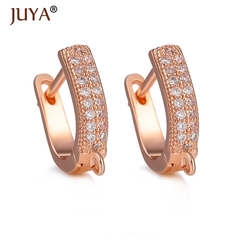 Juya Earwire Роскошные Циркон Стразы Серьги-Крючки Аксессуары для женщин DIY Кристалл серьга с жемчугом и кисточкой компоненты