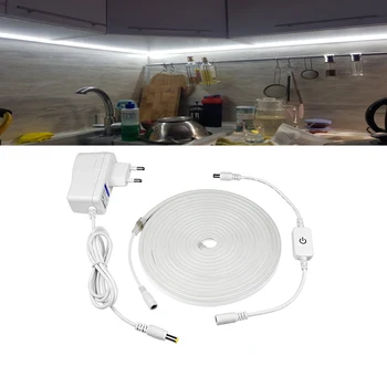 

led 12v waterproof ip67 kitchen cabinet light 2835 dimmable touch switch neon lamp luces led 120LEDs/m cupboard home party decor