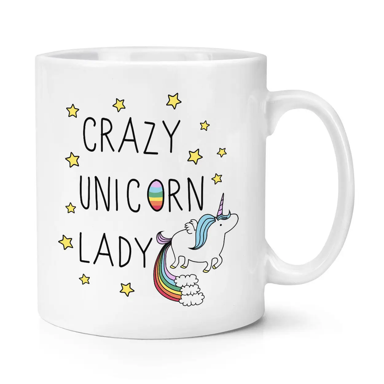 Crazy Unicorn Lady 11oz кружка чашка с перемешивающей ложкой-Смешные Какашки Радуги волшебный