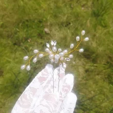 Ручной работы Свадебный с жемчугом заколки для волос Серебро Золото Кристалл головной убор свадьба подружки невесты заколки для волос женские аксессуары для волос