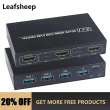 HDMI Switch kvm Porta 4 4K Switch KVM VGA Switcher Splitter Box para Compartilhamento de Impressora USB Teclado Mouse Switch kvm HDMI Hub USB