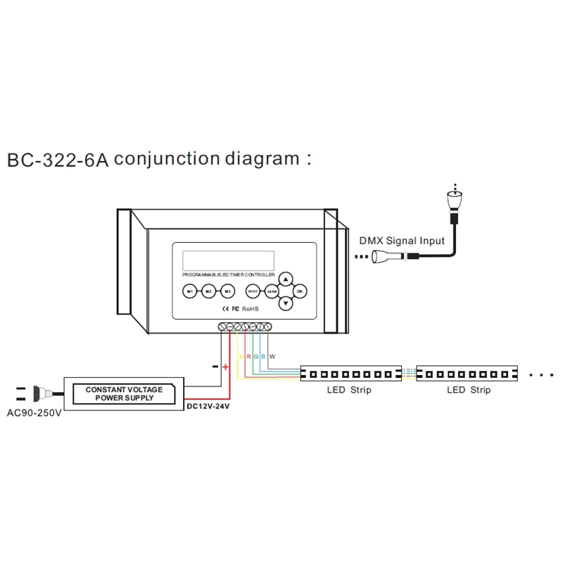 ABGN Hot-Bc-322-6A Dc12V-36V таймер выключатели со светодиодным индикатором аквариум контроллер Srip светильник контроллер Dmx 512 Вход программируемый с ЖК-дисплеем