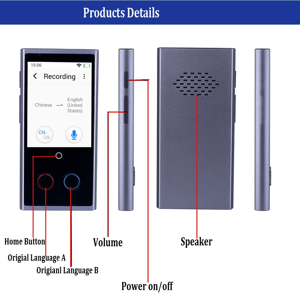  CTVMAN 75 Language Instant Voice Translator Language Translator In Real Time Smart Voice Translator - 33030810258