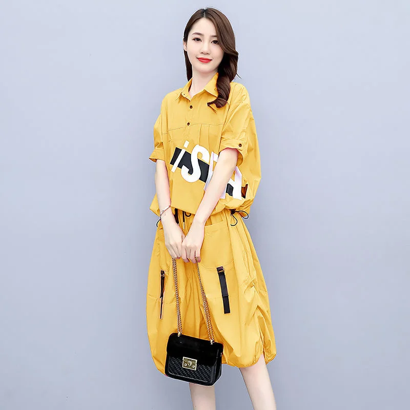 Summer Clothes 2021 New Women's Suit Casual T-shirt And Loose Wide Leg Shorts 2 Two Piece Set For Women Fashion Korean Crop Top tie dye tracksuit set Women's Sets