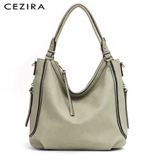 CEZIRA, роскошная сумка из искусственной кожи для женщин, брендовая большая сумка-хобо, женская модная сумка-тоут из искусственной кожи, Женская Повседневная Сумочка через плечо