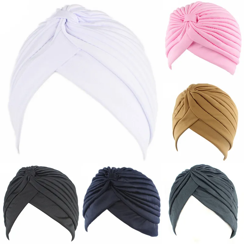 Turban de couleur unie pour femmes, bonnets élastiques, chapeau extensible, grand bonnet en satin indien, nouvelle collection