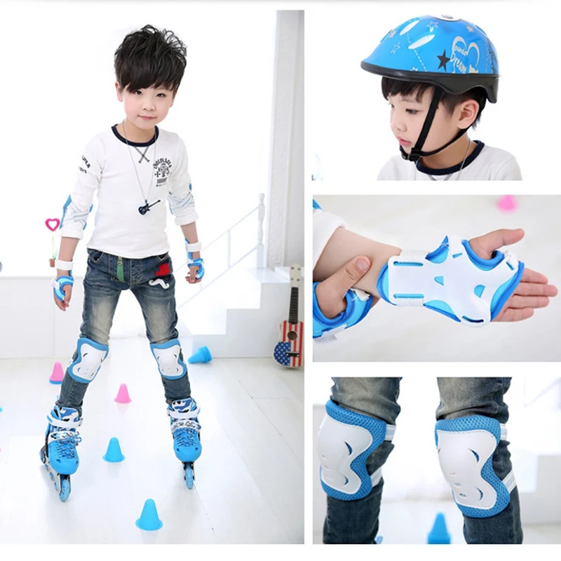 6pcs/set Children Skating bike Protective Gear Sets Knee Elbow pads Bicycle Skateboard Ice Skating Roller Wrist Knee Protector