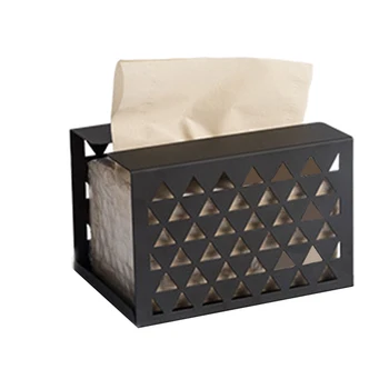 

Rectangular Napkin Carton Iron Tissue Box Paper Holder Home Desk Storage Box Tissue Box