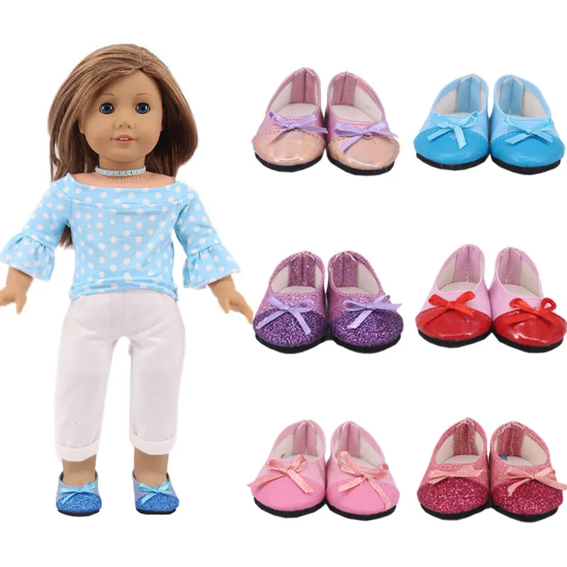 

Doll Shoes Bow For 18 Inch American&43Cm Baby New Born Doll Our Generation , For Baby Birthday Festival Gift