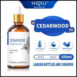 HIQILI 100ML Cedarwood Essential Oils,100% Pure Natural for Aromatherapy | Used for Diffuser,Humidifier,Massage | Wound Healing