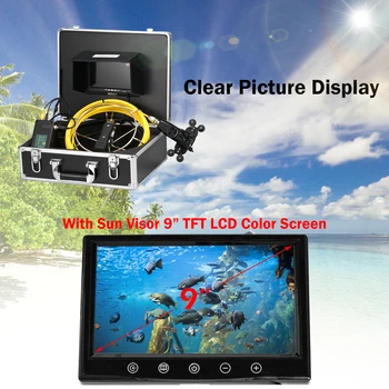 

Pipe Inspection Double Camera System Drain Sewer Pipeline Industrial Endoscope Camera 12PCS White LEDs Underwater Fish Finder