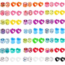 2 пары черный и белый любовь сердце акриловый мякоть пробки и туннели ювелирные изделия пирсинг Носилки расширитель уха Калибр серьги