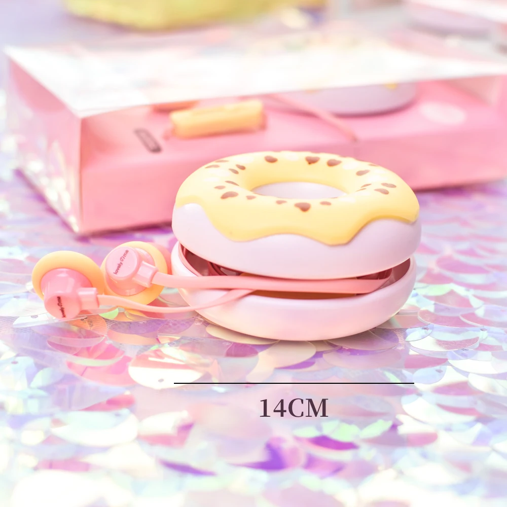 Симпатичные пончики Macarons 3,5 мм наушники-вкладыши GdBaMa стерео проводные наушники с микрофоном наушники чехол для детей iPhone Xiaomi MP3 подарки