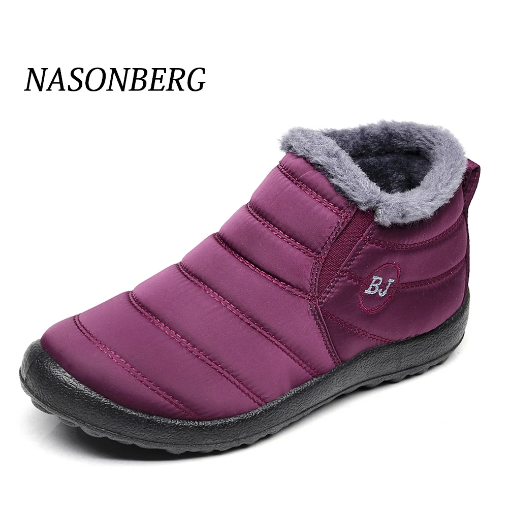 

NASONBERG Winter Shoes Women Boots Woman Snow Boots With Plush Inside Botas Mujer Waterproof Winter Boots Female Booties