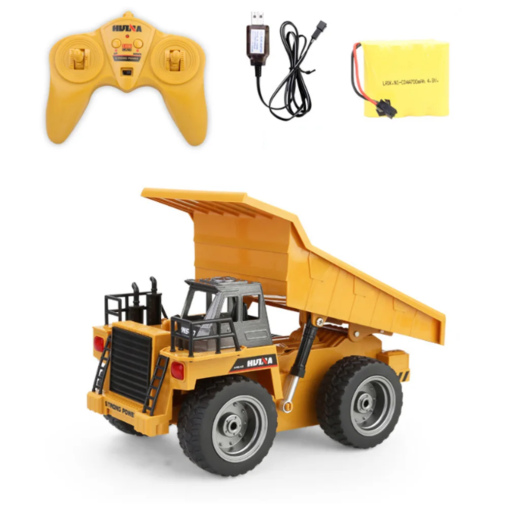 

Simulation Engineering Vehicle Alloy Version Remote Control Dump Truck with Light Sound Effect Children Toy Engineering Vehicle