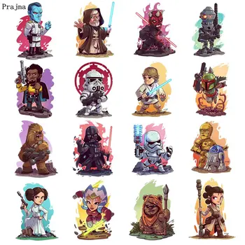 

Prajna Star Wars Patch Cartoon Stickers Iron-On Transfers Vynil Heat Transfer Ironing Stickers On T-shirt Thermal Patches Decor