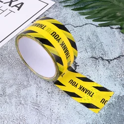Rouleau de ruban de sécurité autocollant, merci, ruban de sécurité auto adhésif, ruban d'avertissement, ruban de masquage, bandes de sécurité pour les murs, les sols et les tuyaux, 1 rouleau 