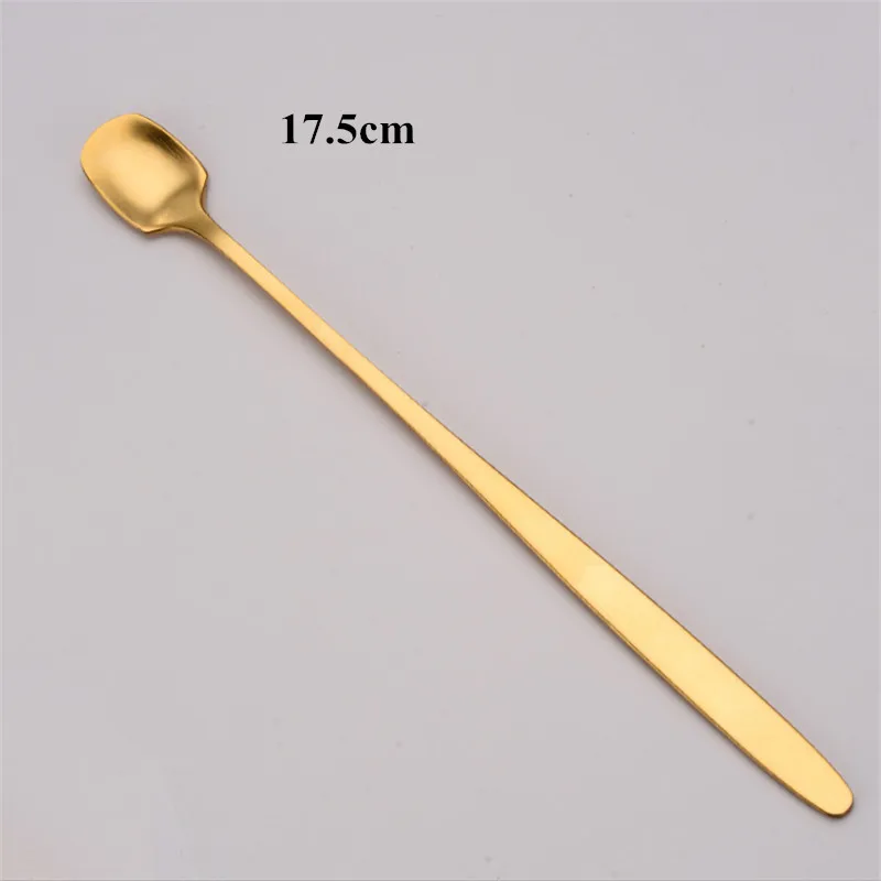 MENAGERE,rose loveCuillère à mélanger thé café cuillère dorée Dessert à Long manche en acier