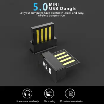 

Upgrade Bluetooth 5.0 Free Driver USB Adapter Bluetooth Transfer Dongle Audio Receiver Transmitter For Laptop PC/Windows 7/8/10