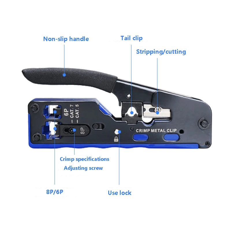 pelacables crimpadora RJ45 herramienta de crimpado de red profesional RJ45  R11 Cat7 Cat6 esquí esquí Gafas de esquí
