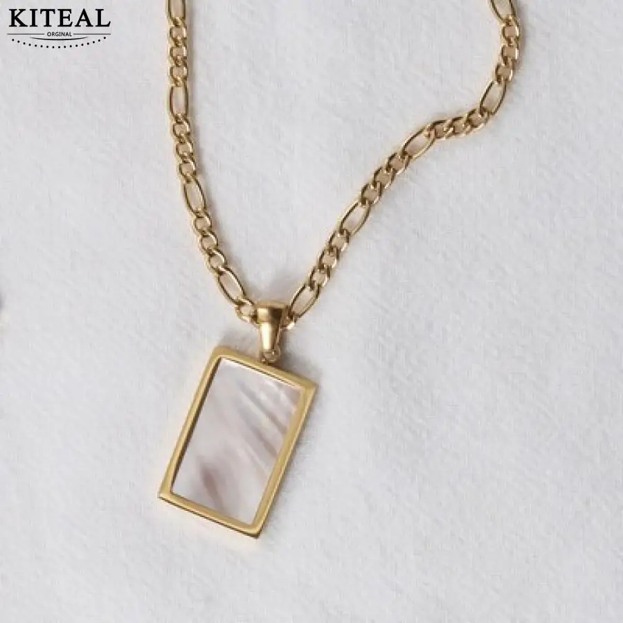 KITEAL горячие продажи 18KGP позолоченная девушка кулон ожерелье квадрат белая