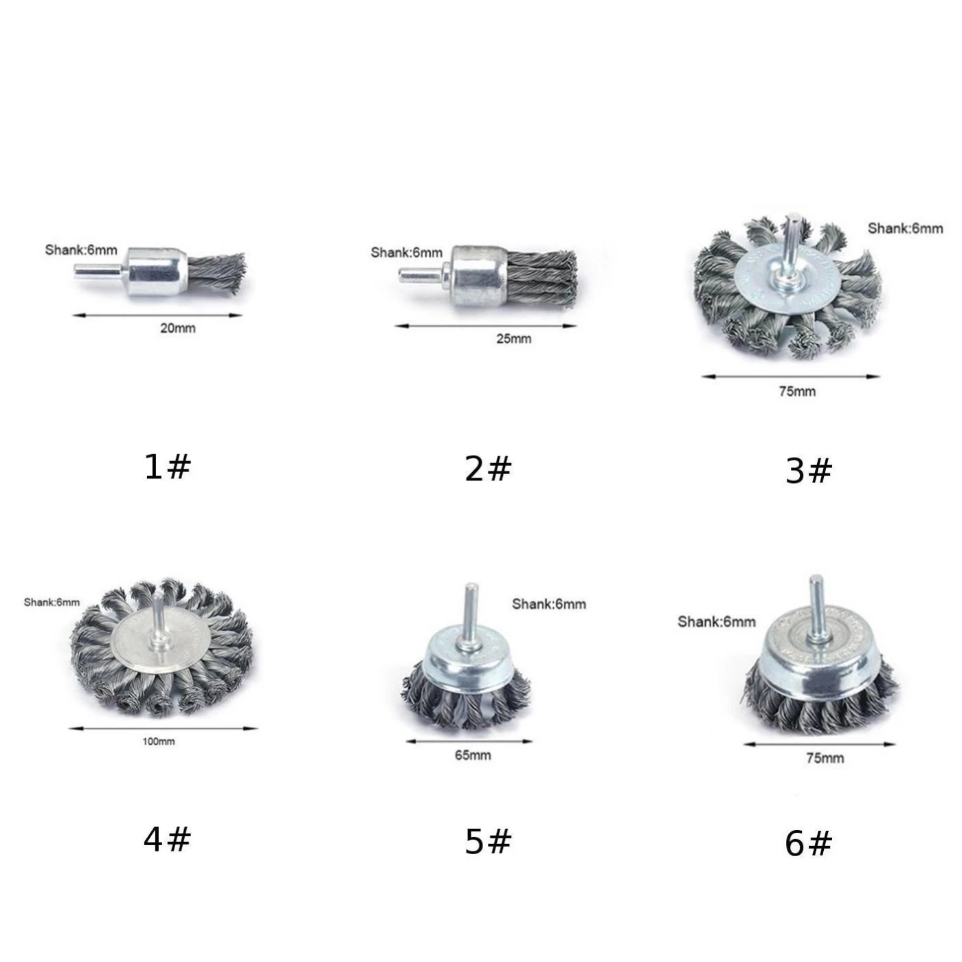 Стальная проволока щетки чистое колесо чашка металлическая очистка ржавчины шлифовальный 6 мм хвостовик шины
