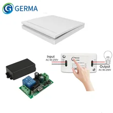Germa 433 Mhz Ac 85V 110V 220V 1 Ch Draadloze Afstandsbediening Ontvanger Relais Switch Module + 1 Chanel Muur Zender