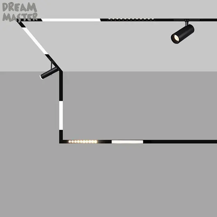 DC24V Магнитный Трековый светильник, 7 Вт масштабируемый Светодиодный точечный светильник, 12 Вт COB светодиодный магнитный рельсовый светильник для художественного декора