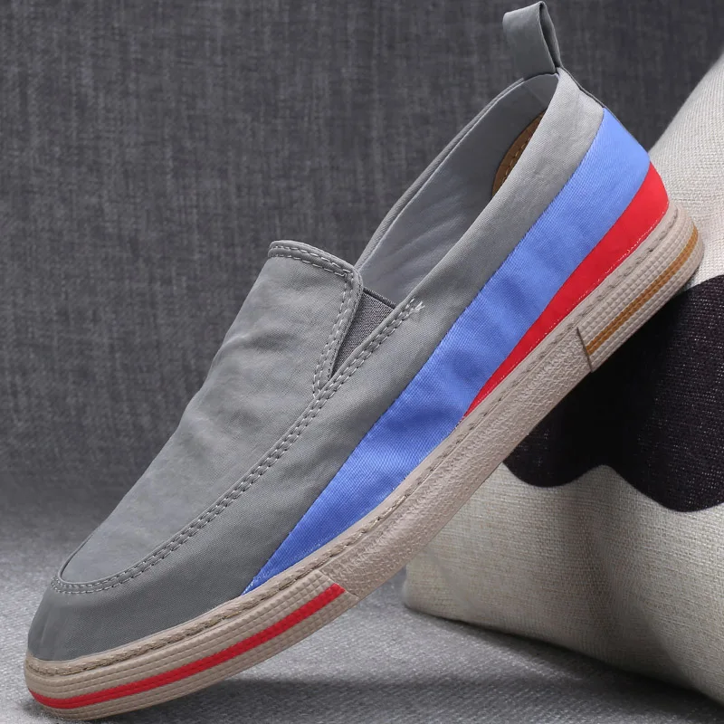 

British Fashion Men's Vulcanized Canvas Shoes Spring Autumn New Casual Lazy Loafer Shoes Men's Trend Soft Sneakers Shoes Man