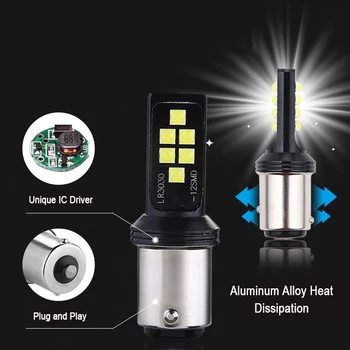 

2PCS S25-12 Lamp-3030 1156/1157/7440/7443/BAU15S White / Yellow / Red Light Color 12V DC LED Car Reserve Lamps Auto Brake Light