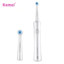  Kemei 2 Minutes Timing Closure Toothbrush Ultrasonic Sonic Rotary Electric Replacement Heads Tooth Brush Clean And White 