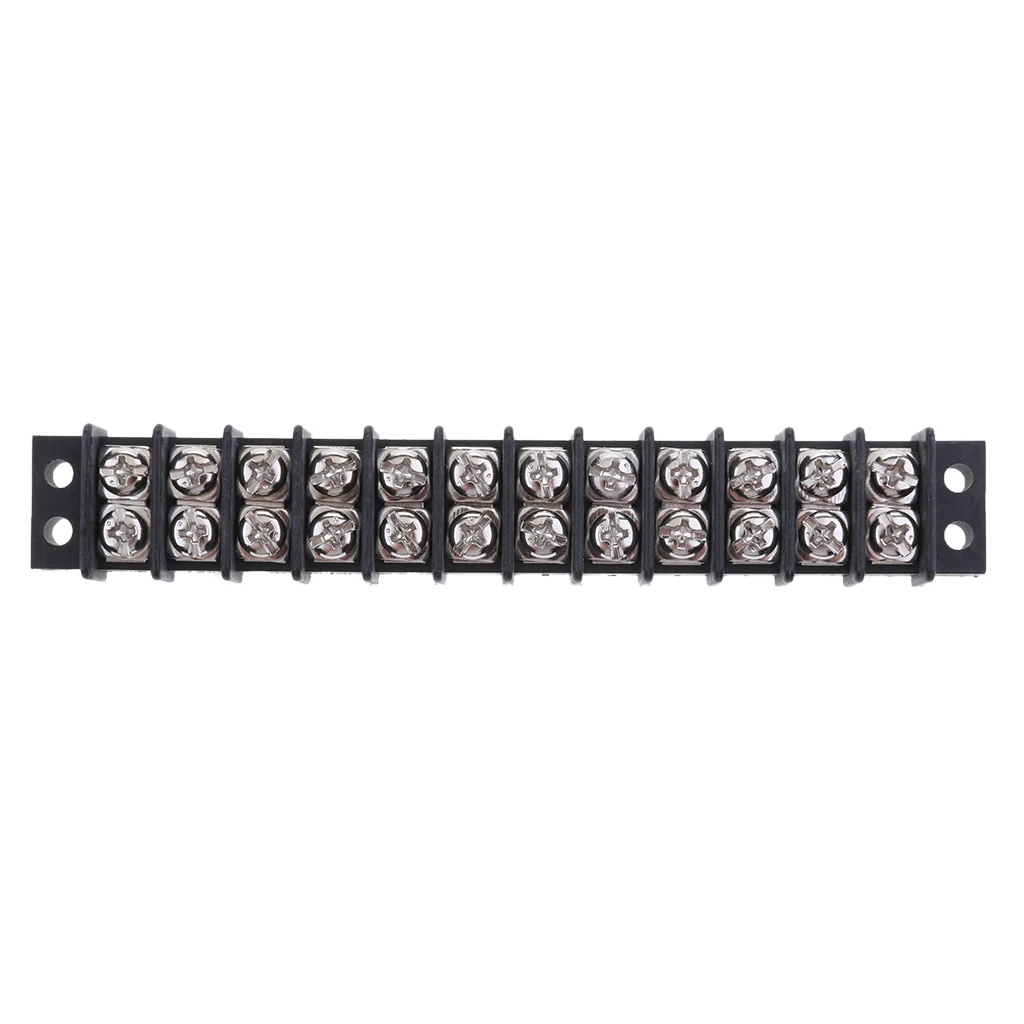 12 Positions Dual Row 12V 30A Screw Terminal Strip Blocks for Auto Car Marine Boat RV