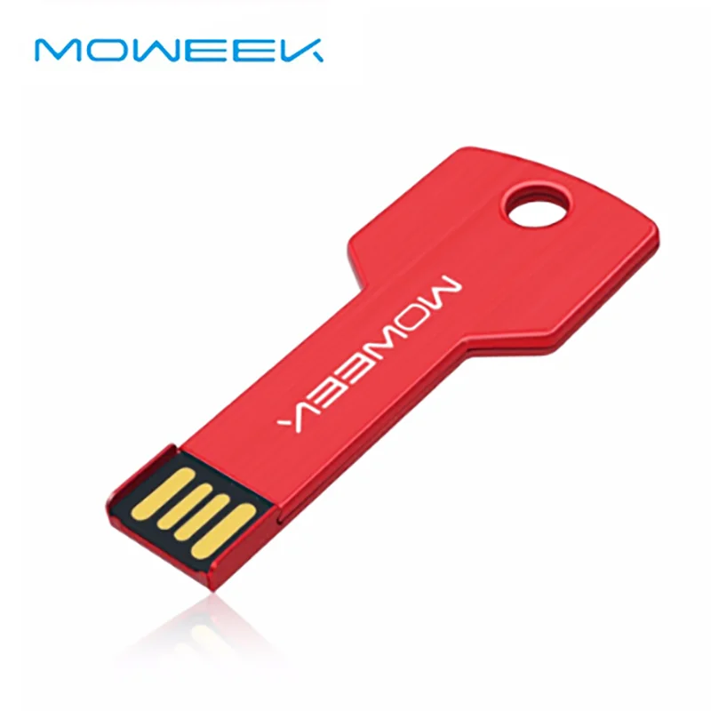 Moweek, высокое качество, флеш-диск USB 2,0, 64 ГБ, металлическая ручка-накопитель, реальная емкость, 4 ГБ, 8 ГБ, 16 ГБ, 32 ГБ, ключ, карта памяти, U диск, подарок