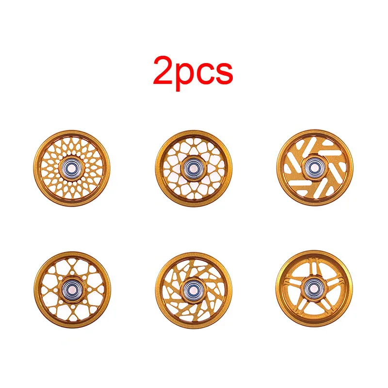 

2Pcs CNC 19mm Guide Rollers Lightweight Hollow Anodized Dyed Golden Ball Race Rollers 15464 Tamiya MINI 4WD Racing Car Model