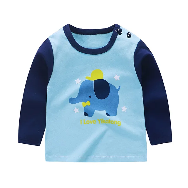 Осенне-весенние хлопковые топы для новорожденных девочек и мальчиков; футболки с длинными рукавами; зимняя футболка с рисунком для малышей; детская одежда - Color: TSL047