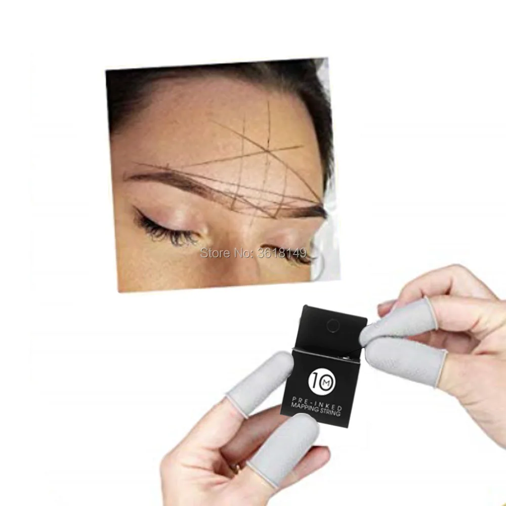 

10 Meters Inked-Mapping String for Eyebrow Measuring Pre-inked Microblading String for Brow Eyebrow Stencils