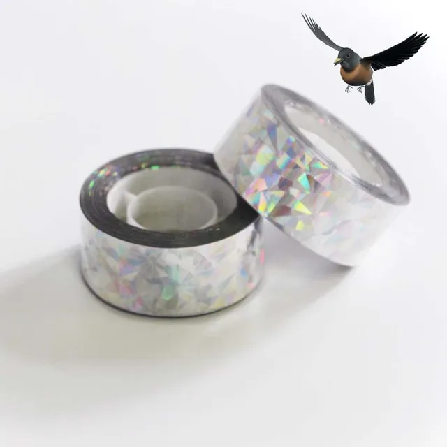 Madár Ijesztő Szalaggale-Galambok Taszító Design Dupla Oldalú Fényvisszaverő Madár-Madárijesztő Szalag Elrettentő Kártevőirtó - Image 2